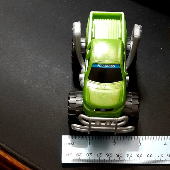 Ford F150 Green Monster Truck Toy w/Extended Exhaust Pipes - Plastic - Fun Play! - Picture 10 of 11